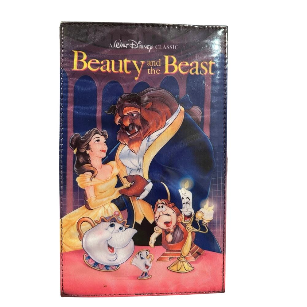 NWOT Disney Parks Oh My Disney Beauty and the Beast VHS Clutch Princess Belle